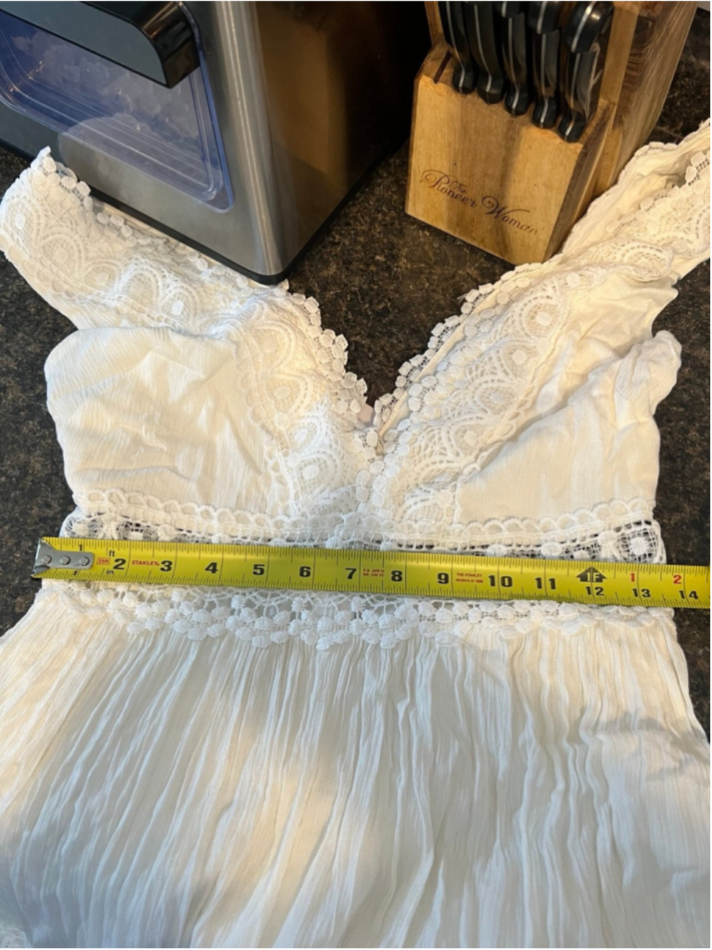NWT Showpo Thrills and Spills Maxi Dress Size 6 Boho Lace V Neck Gauze White - Picture 8 of 9